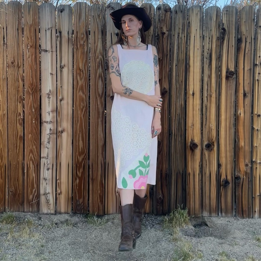 Vintage Upcycled Patchwork Dress - image 2